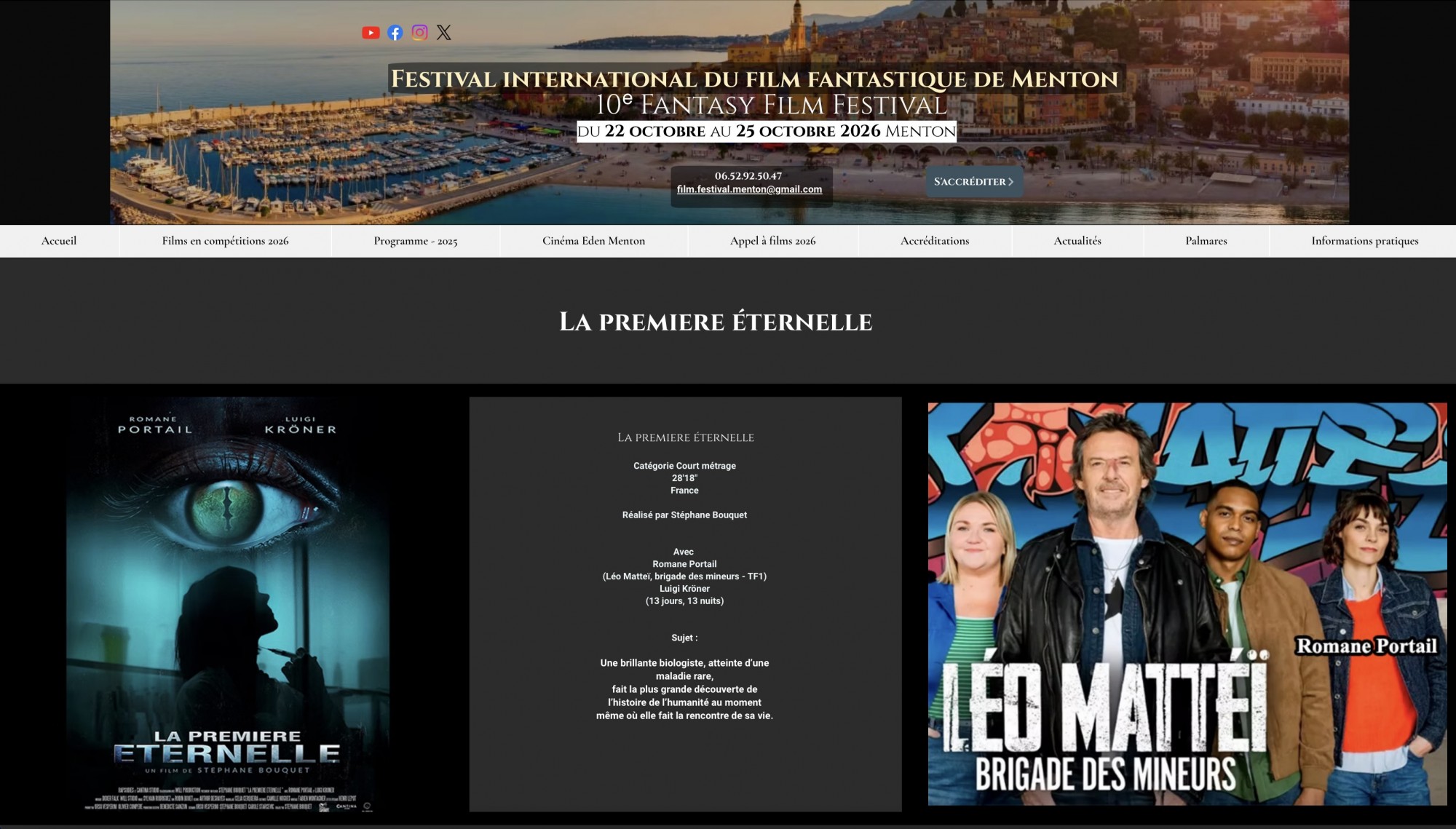 The First Eternal selected at the Menton Fantastic Film Festival The First Eternal selected at the Menton Fantastic Film Festival